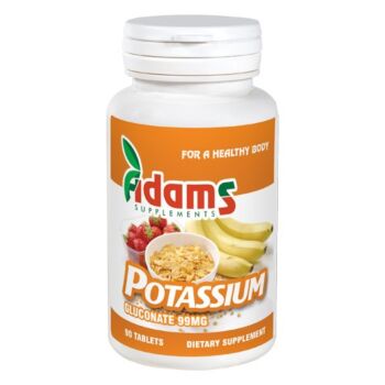 Potasiu (gluconat de potasiu) 99mg 90tab Adams Vision