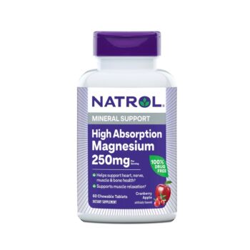 Magnesium High Absorption 250mg 60 tablete masticabile - Natrol