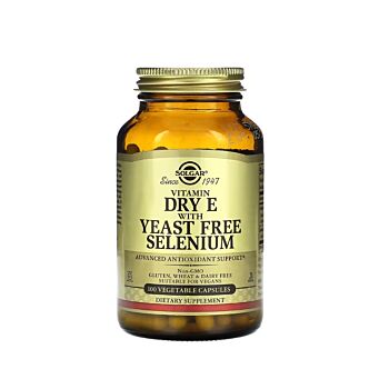 Vitamin Dry E cu Yeast Free Selenium 100 capsule vegetale - Solgar