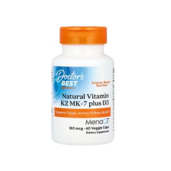 Natural Vitamin K2 MK-7 with MenaQ7 plus D3 180mcg 60 Capsule - Doctor's Best