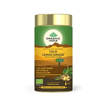 Ceai Tulsi (Busuioc Sfant) cu Lamaie si Ghimbir Organic India