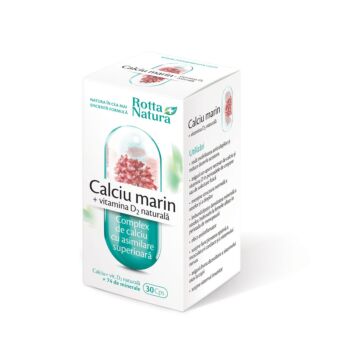 Calciu marin+Vit.D2 naturala 30cps Rotta Natura