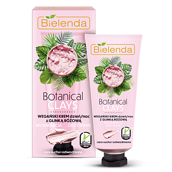 Crema vegana de fata cu argila roz zi/noapte 50ml-Bielenda