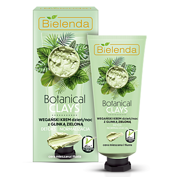 Crema vegana de fata cu argila verde zi/noapte 50ml-Bielenda
