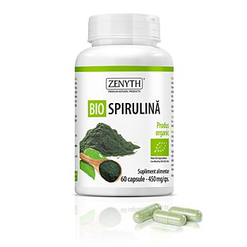 Bio Spirulină, 60 capsule,450 mg