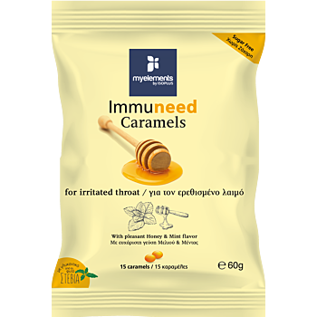 IMMUNEED CARAMELS - DROPSURI PENTRU GAT IRITAT CU GUST DE MIERE & MENTA 60G