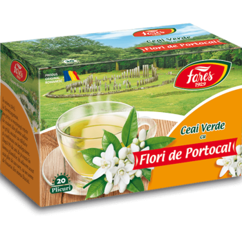 Ceai verde cu flori de portocal, ceai 20 plicuri Fares