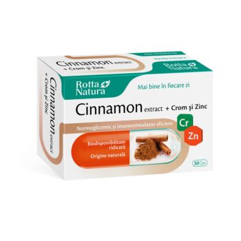 Cinnamon extract + Crom și Zinc30cps Rotta Natura