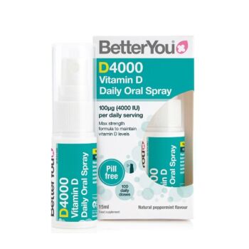 BetterYou D4000 Vitamin D Oral Spray 4000IU of vitamin D3 15ml.