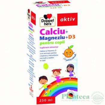 Calciu + Magneziu + D3pentru copii 250 ml Doppelherz
