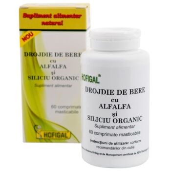 Drojdie de bere cu AlfAlfa si Siliciu Organic60cpr Hofigal