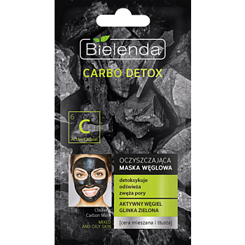 Masca de fata cu Carbune Activ si Argila Verde pentru ten mixt 8g