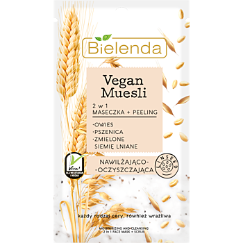 Masca hidratanta de fata 2in1 cu ovaz+grau+in 8g-Bielenda