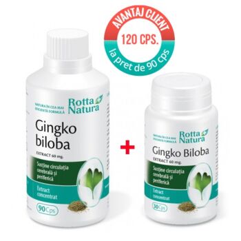 Pachet Ginkgo Biloba Extr.60 mg. 120 cps Rotta Natura