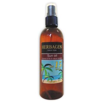 Ulei de plajă SPF 15 cu ulei de cocos Bio Herbagen