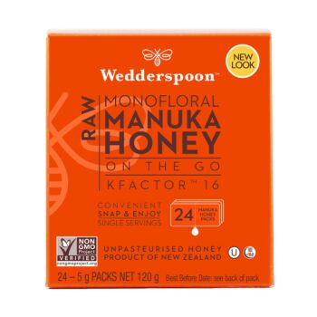  Miere De Manuka KFactor 16 RAW - 24 plicuri x 5g - Wedderspoon