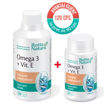 Pachet Omega 3+Vit.E 120 cps Rotta Natura