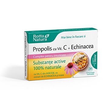 Propolis+Vit.C naturala+Echinacea si miere 30cpr Rotta Natura