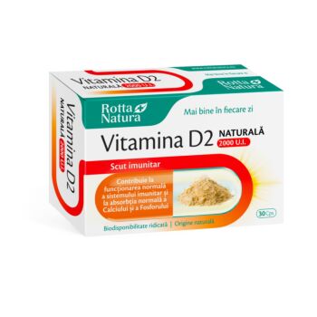 Vitamina D2 naturala 2000 U.I 30cps Rotta Natura