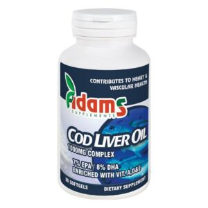 Cod Liver Oil (ulei din ficat de cod) 1000mg 90 capsule Adams Vision