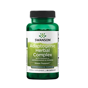 Adaptogenic Herbal Complex with Rhodiola, Ashwagandha & Ginseng 60 capsule Swanson