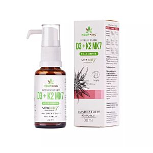 Vitamin D3 + K2 MK7 Drops in Bio Hemp Oil 30 ml - Hemp King