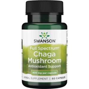 Chaga Mushroom Full Spectrum 400mg 60 Capsule - Swanson