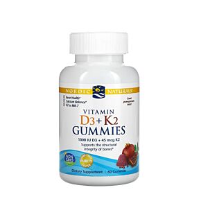 Vitamin D3 + K2 Gummies Pomegranate 60 Gummies - Nordic Naturals