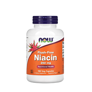 Flush-Free Niacin 250mg 180 Capsules - NOW Foods
