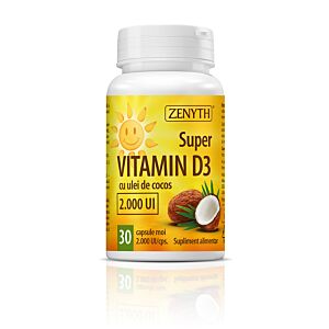 Super VITAMIN D3, 2000 UI, 30 capsule-Zenyth
