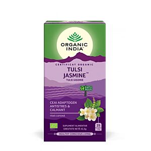 Ceai Tulsi (Busuioc Sfant) Iasomie | Ceai Adaptogen Antistres & Calmant, 25 plicuri