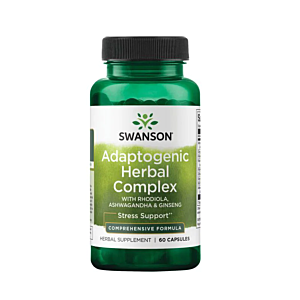 Adaptogenic Herbal Complex with Rhodiola, Ashwagandha & Ginseng 60 capsule - Swanson