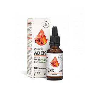 Vitamin ADEK A + D3 (2000IU) + E + K2 MK7 picaturi 30ml - Aura Herbals