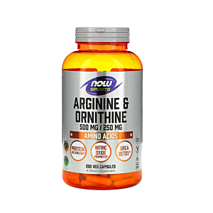 Arginine & Ornithine 500mg /250mg 250 Capsule - NOW Foods