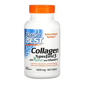 Collagen Types 1 and 3 with Peptan and Vitamin C 1000 mg 180 Tablete - Doctor's Best