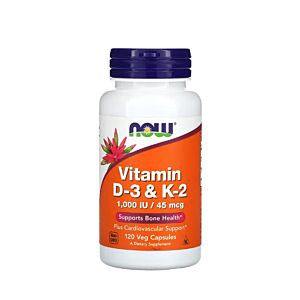 Vitamin D-3 & K-2 120 Capsule - NOW Foods