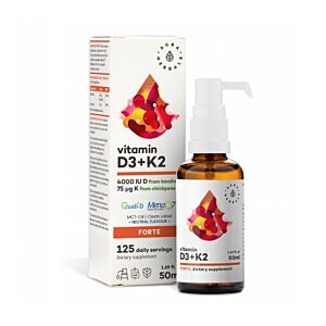 Vitamin D3 4000 IU + K2, MCT Oil Picaturi 50 ml - Aura Herbals