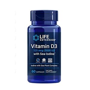 Vitamin D3 with Sea-Iodine 5000IU 60 Capsule - Life Extension