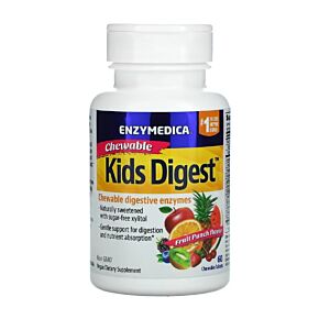 Kids Digest Chewable Digestive Enzymes Fruit Punch 60 Chewable Tablets - Enzymedica