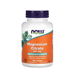 Magnesium Citrate 200mg 100 Tablete NOW Foods