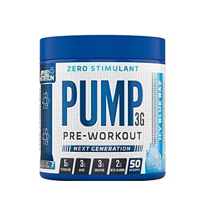 Pump 3G Pre-Workout Zero Stimulant 375g Icy Blue Raz - Applied Nutrition