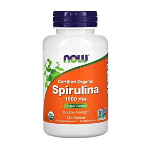 Certified Organic Spirulina 1000mg 120 Tablete - NOW Foods